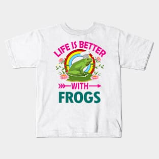 LIFE IS BETTER WITH FROGS Kids T-Shirt